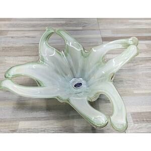 Vintage MURANO Art Glass Candy Dish/bowl Italy Iridescent Hand Blown